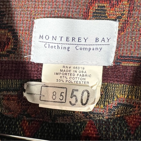 Vintage Monterey Bay Southwestern Aztec Paisley Tapestry Jacket - Picture 8 of 8